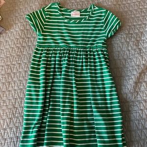 Hanna Andersson Green & White Striped Cotton Twirl Dress sz. 5/110cm